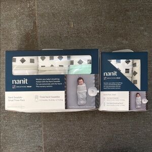 Nanit Breathing Wear Kids Pajamas Sleep Sacks - White and Gray - NWT - set of 4